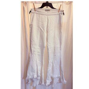 Guess White Flare Bell Bottom Jeans with Size Zipper Size 30